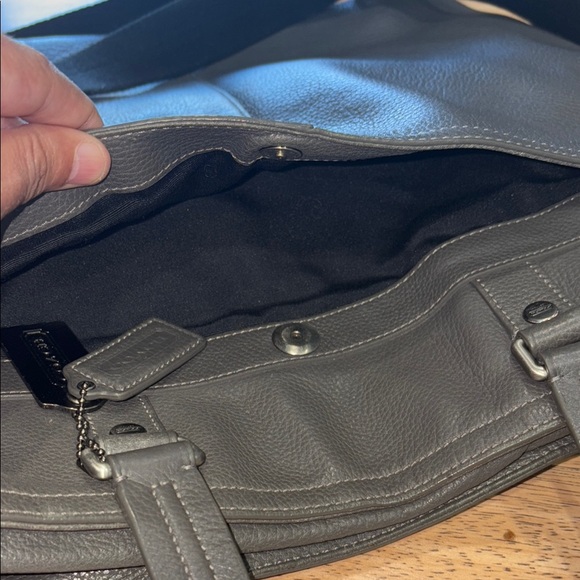 Coach Grey Tote Shoulder bag Carry On Luggage Pebble Leather - Picture 6 of 10